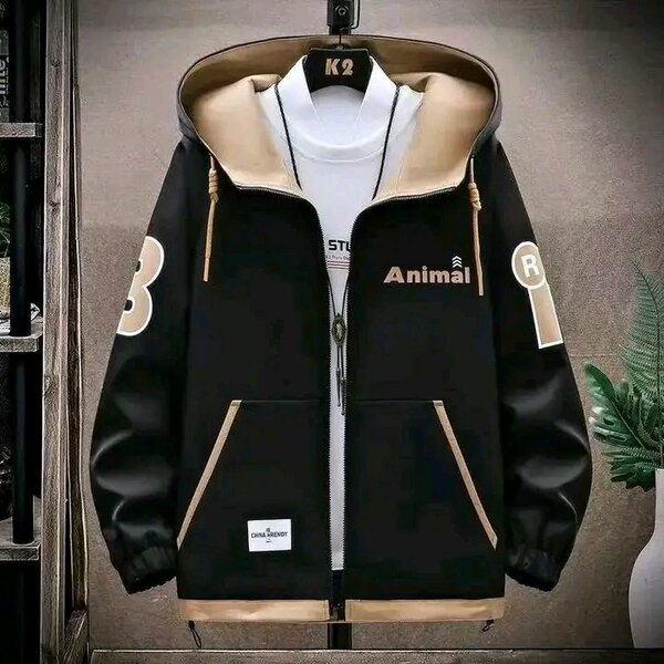 Veste zippée noir homme Animal