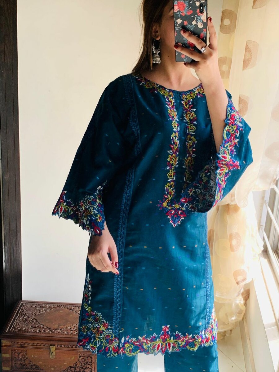 Daily wears Embroided 2 PCs shirt