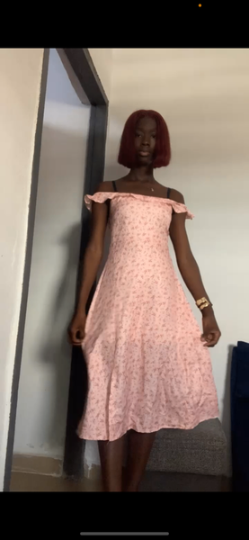 Robe d'été à fleurs rose