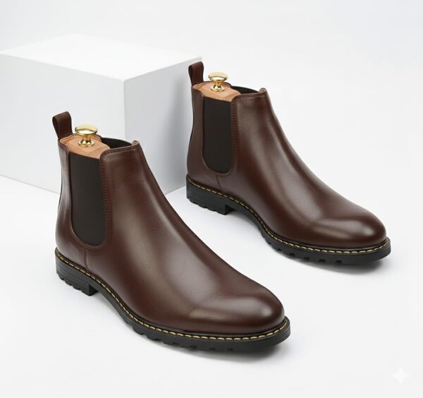 Bottes Chelsea en cuir marron
