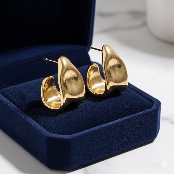 Boucles d'oreilles dorées élégantes