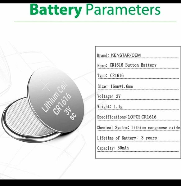Pile Bouton CR1616 3V Lithium