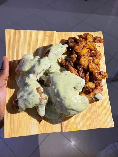 Poulet crémeux avec frites