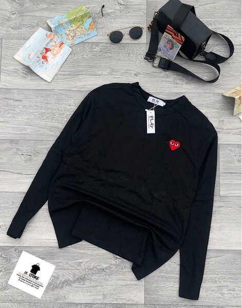 T-shirt rayé cœur brodé