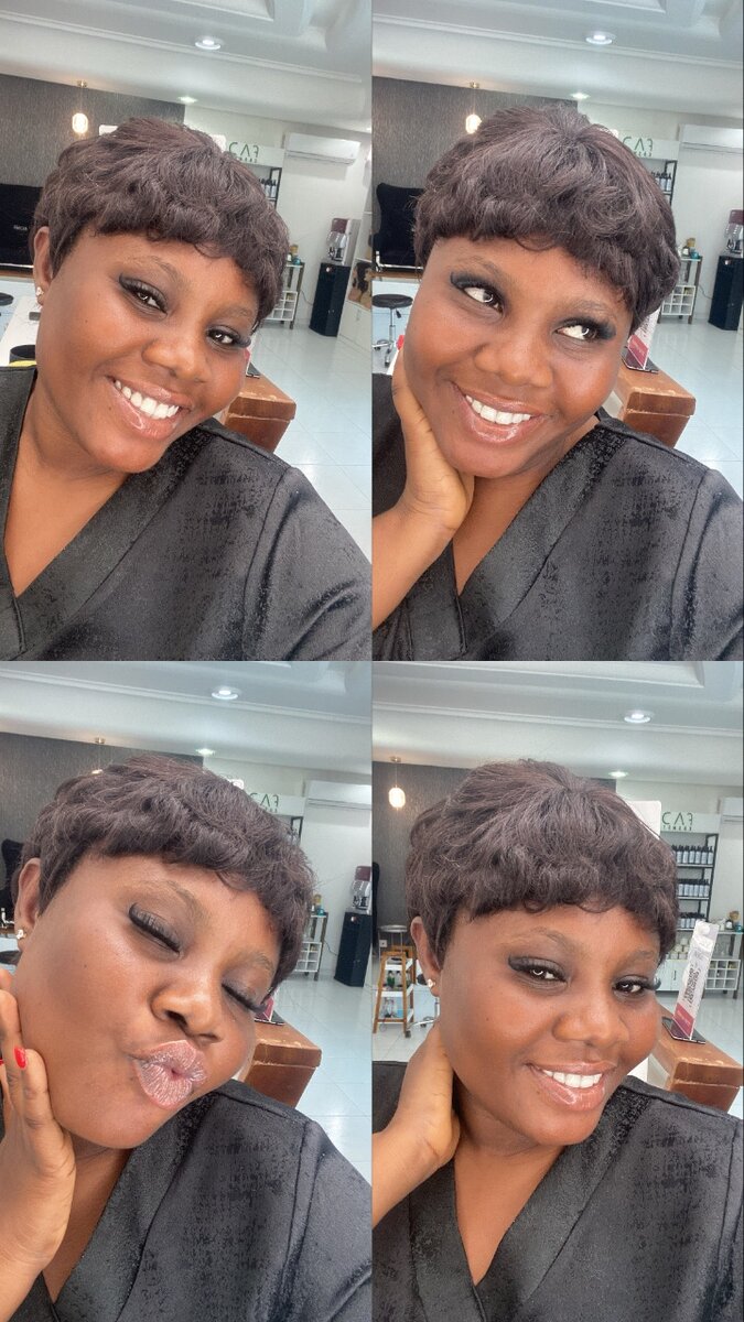 Bone straight, pixie cut