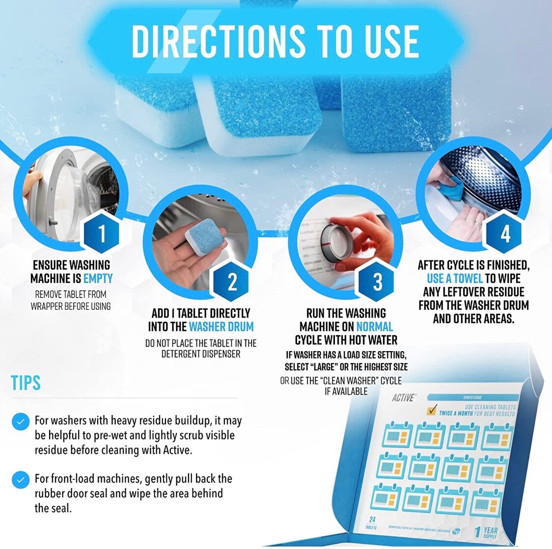 Washing machine cleaner tablet