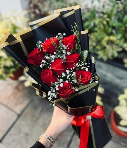 Bouquet de roses rouges luxueux