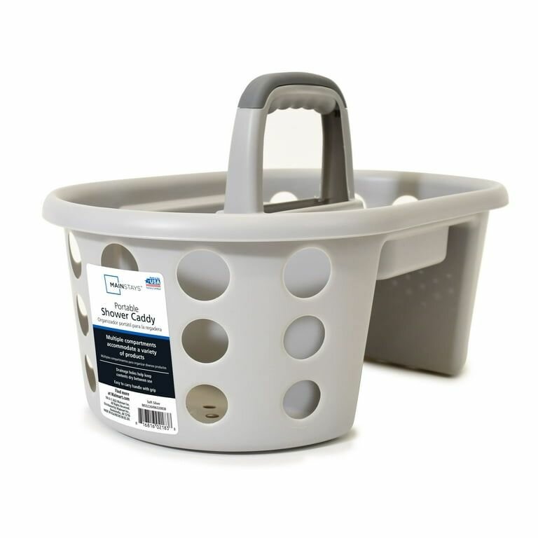 Mainstays Portable Shower Caddy Frosty Plastic