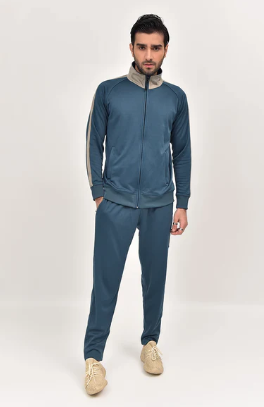  Men's Tracksuit marine blue & beige RapidDry Fit