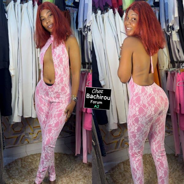 Combinaison rose sexy femme