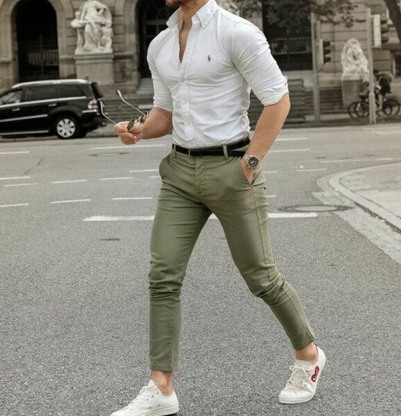 Navy green khakis pant