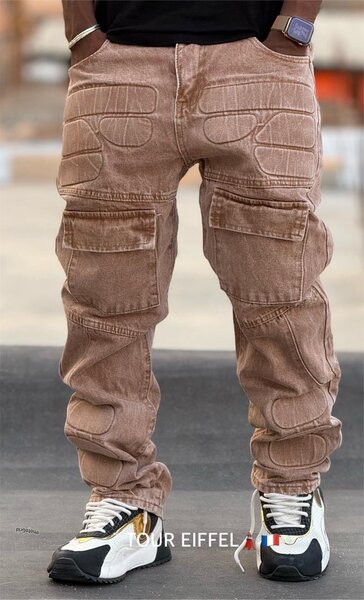 Pantalon cargo marron homme