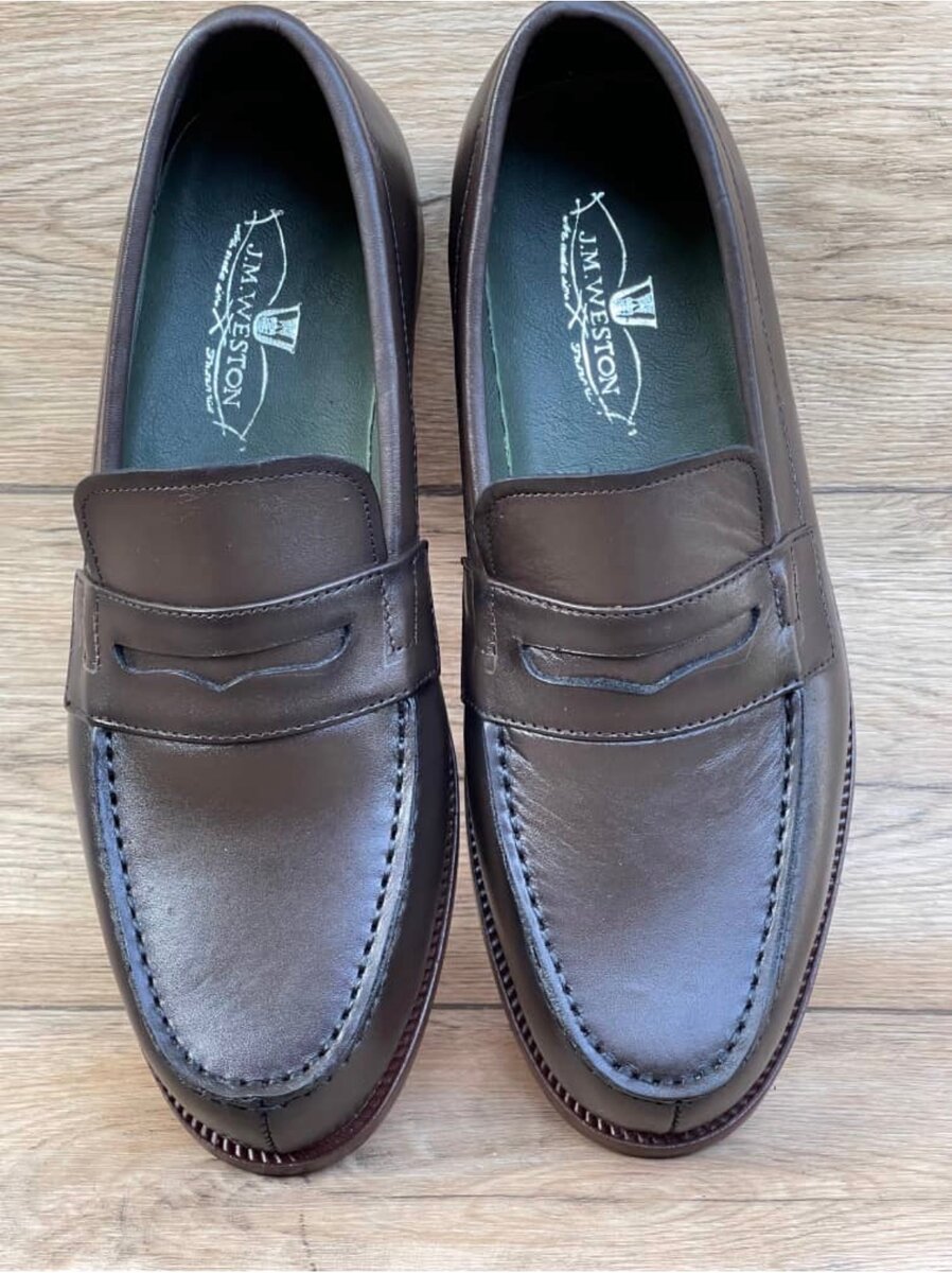 Mocassins en cuir marron