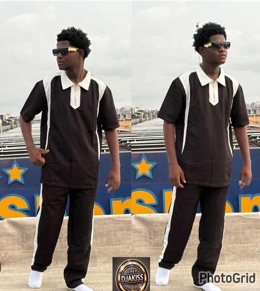 Ensemble Tissu Contrasté Homme