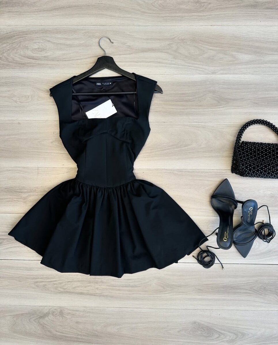 Zara mini black dress