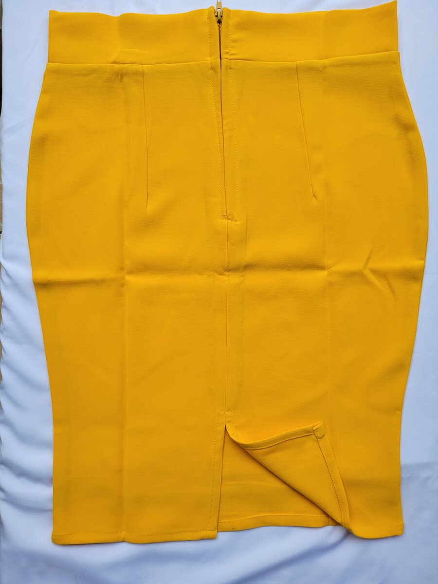 Jupe crayon jaune moutarde