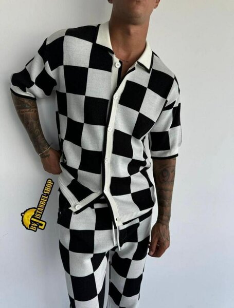 Set casual à motifs géométriques