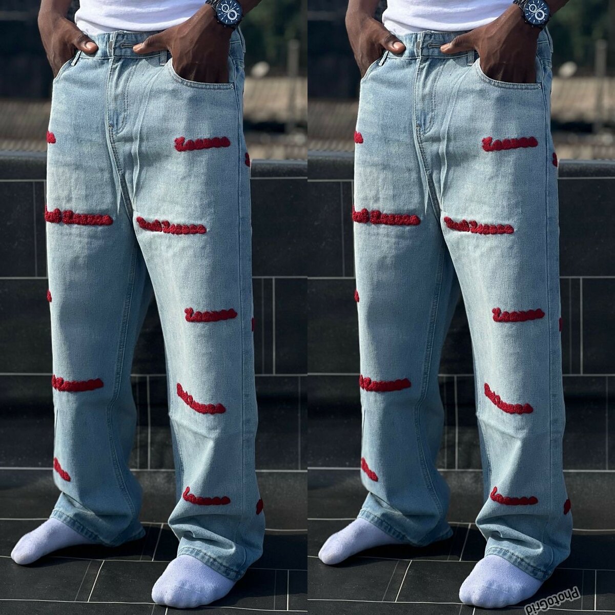 Jean déchiré tendance homme