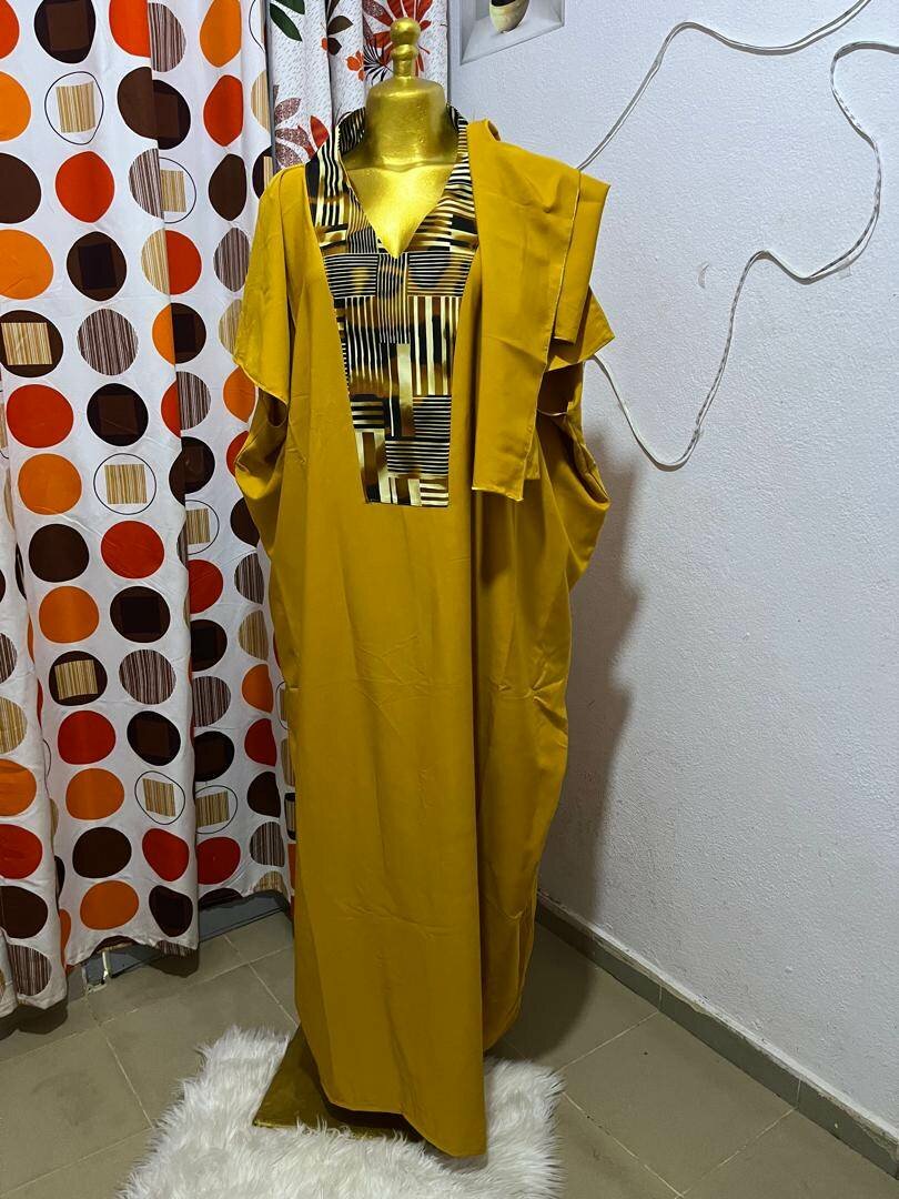 Robe Caftan Jaune Élégant