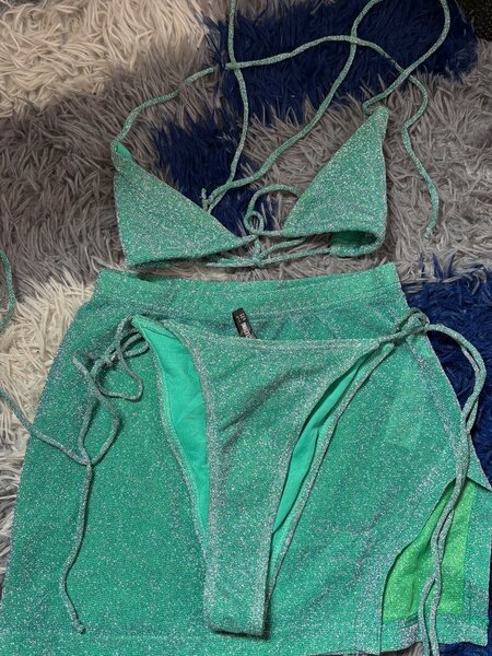 Bikini à paillettes vert émeraude