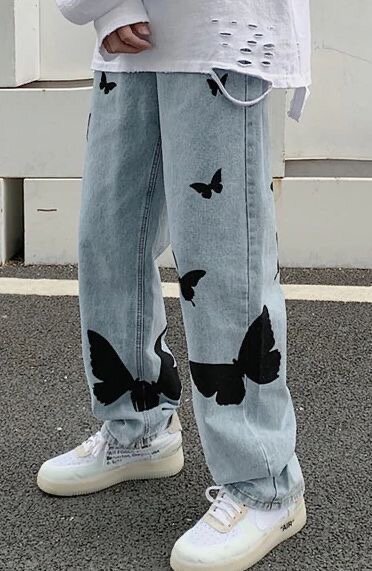 Jean décontracté à papillons