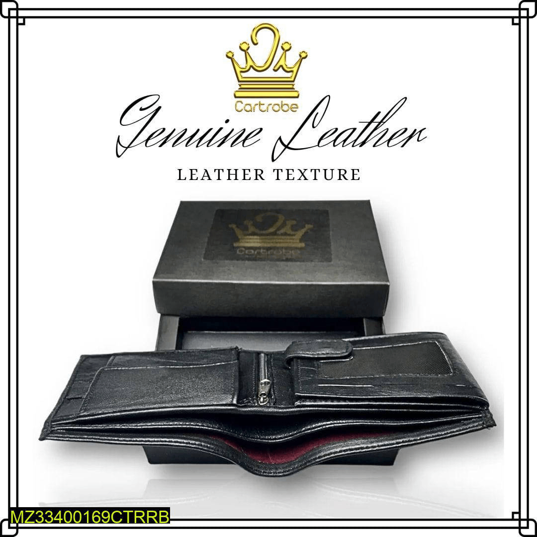 Man's leather plain Bifold Wallet