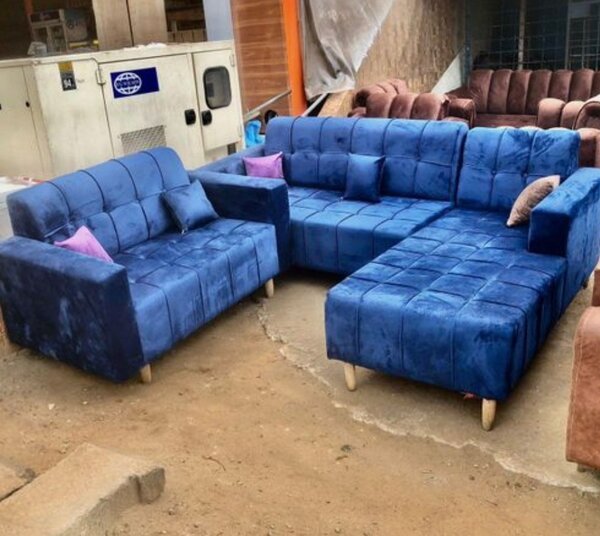 Canapé d'angle bleu moderne