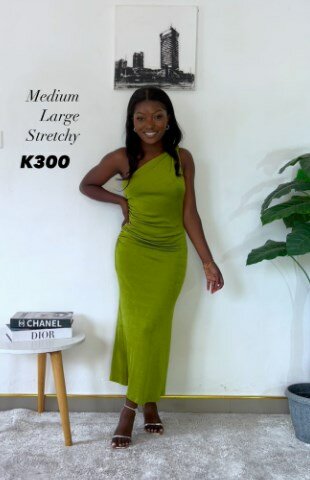 Maxi dress green, stretch