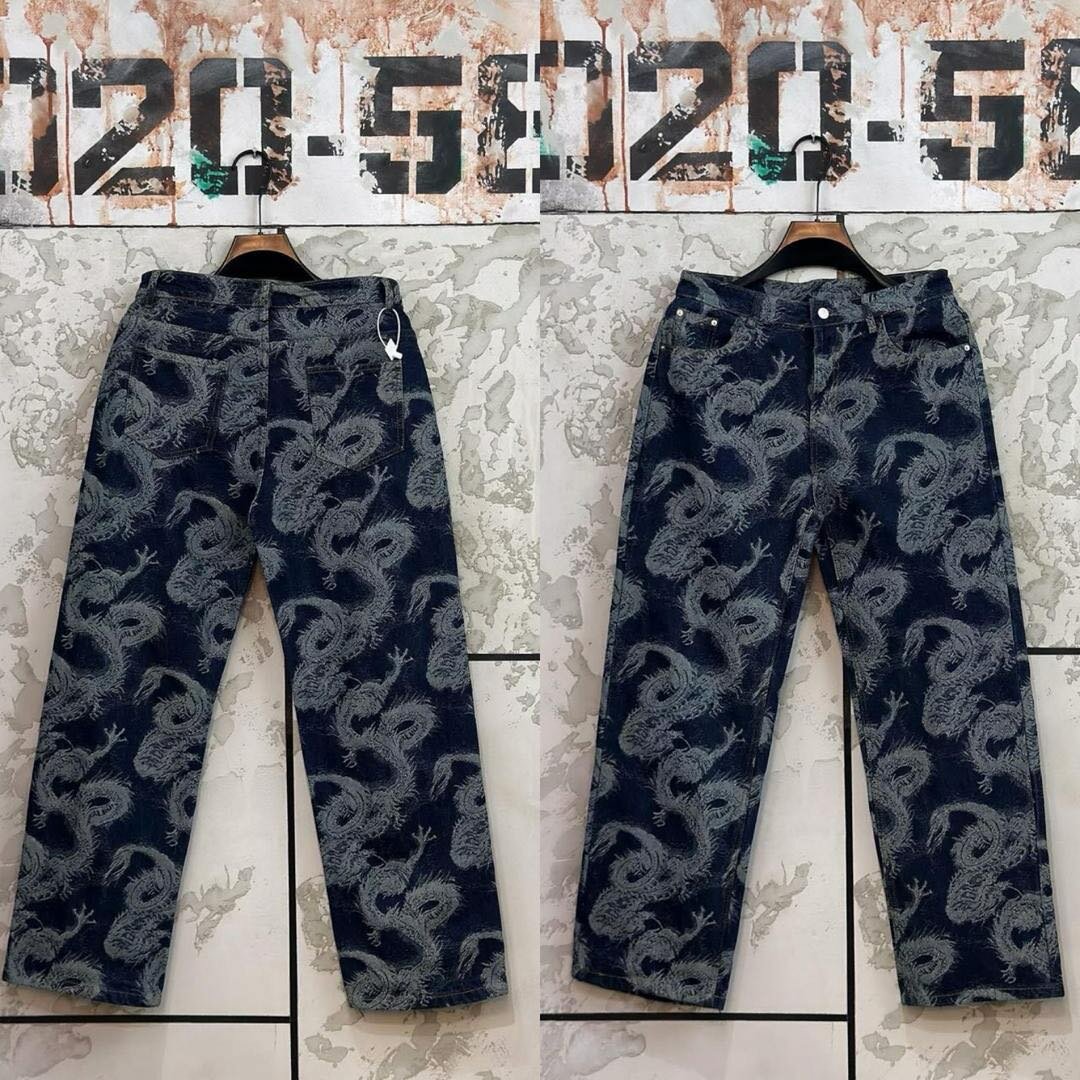 Jean homme imprimé dragon