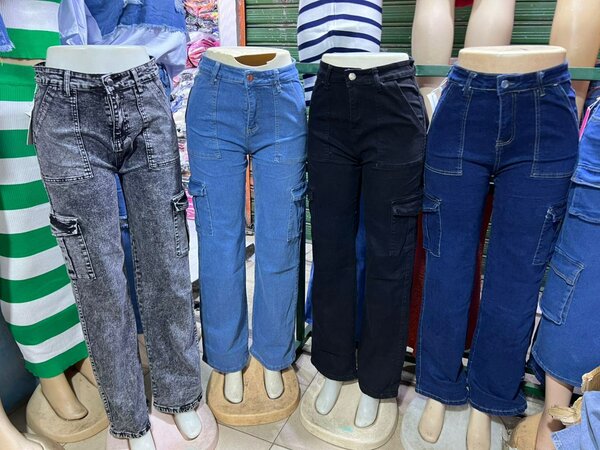 Jeans cargo femme mode