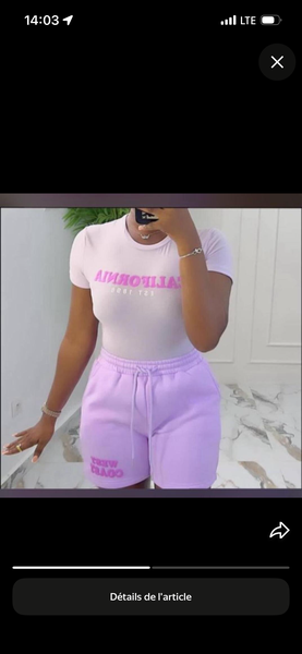 Ensemble T-shirt et Short Femme