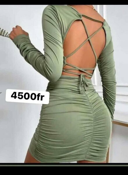 Robe kaki dos nu tendance