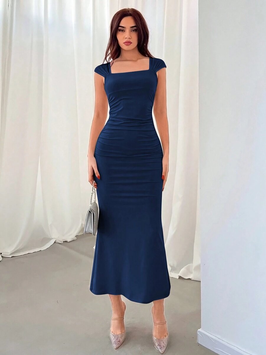 Elegant Square Neck Gown