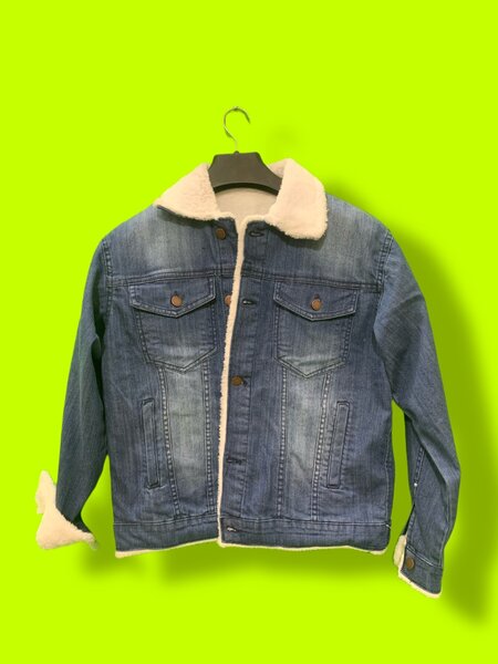 Blue Denim Jacket with Full Furr