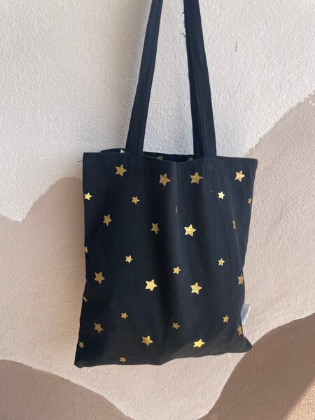 Tote bag étoilée noire