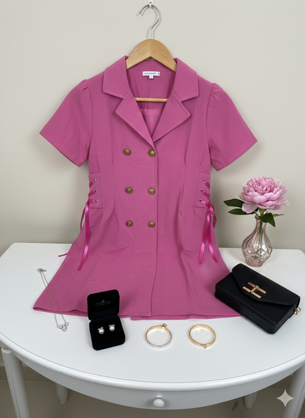 Robe blazer fille rose 5-6ans