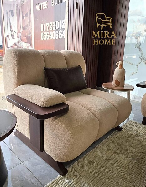 Fauteuil Confortable en Tissu Chic