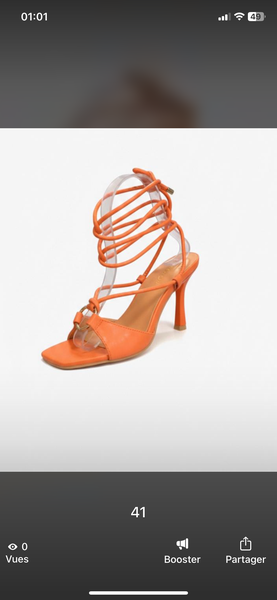 Sandales à talon orange