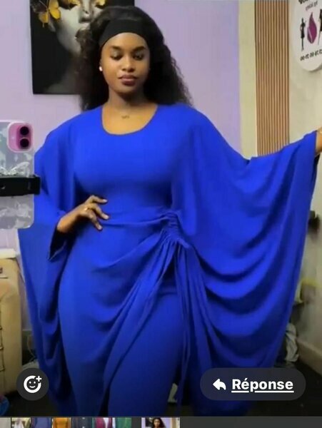 Robe longue élégante bleu électrique