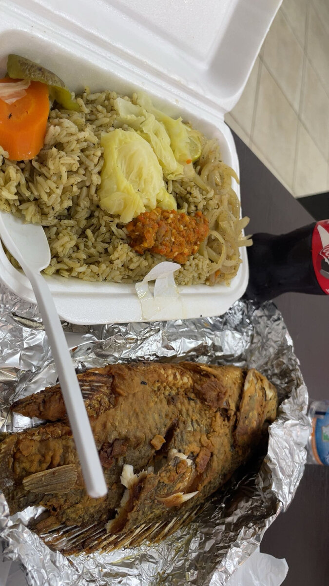 poulet ou poisson avec du riz