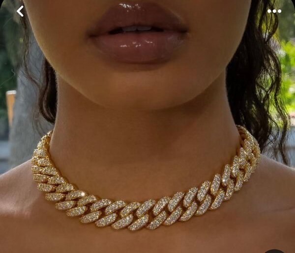 Ladies Cuban iced out necklace