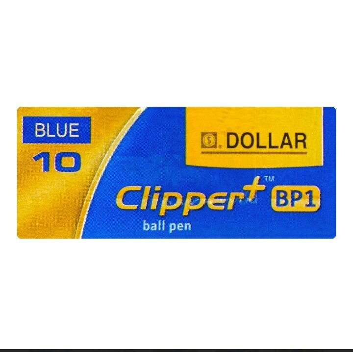 Dollar Clipper+BP1 Super Smooth Ball Pen, Blue, 10-Pack