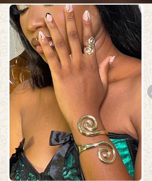 Bracelet et bague spirale en métal