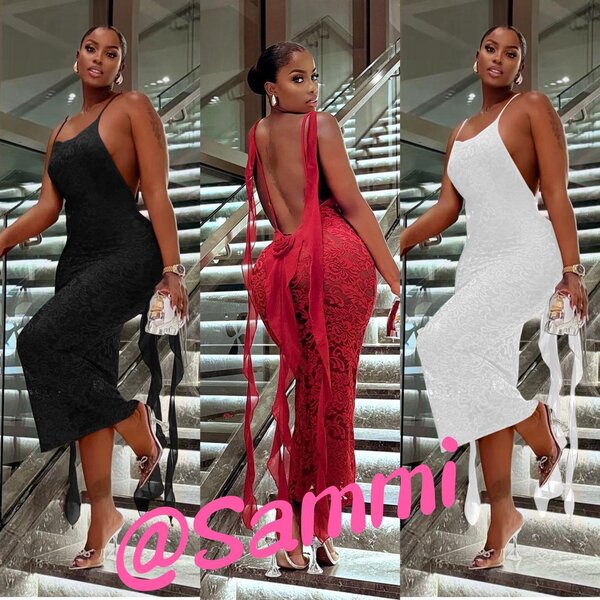 Robe rouge en dentelle élégante