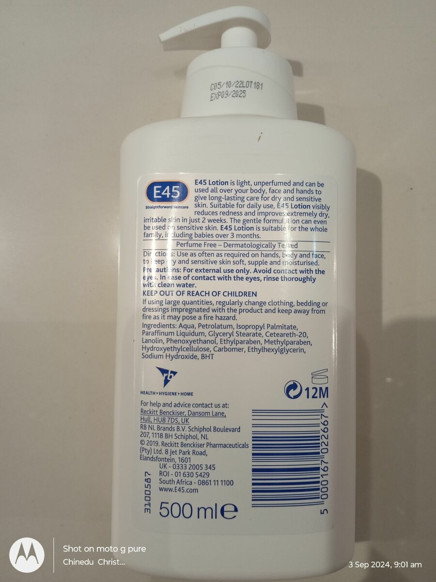 E45 lotion 500ml