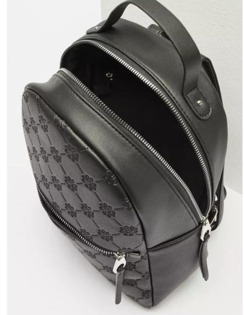 College Leather Ladies Backpack - Black