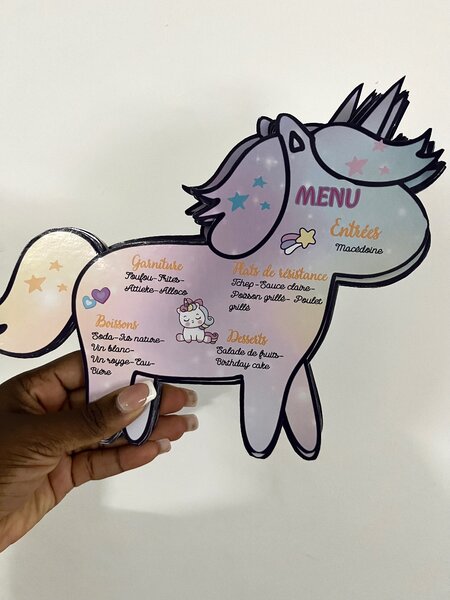 Menus personnalisés décoratifs