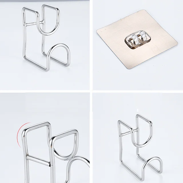 Crochet mural adhésif inox 10p