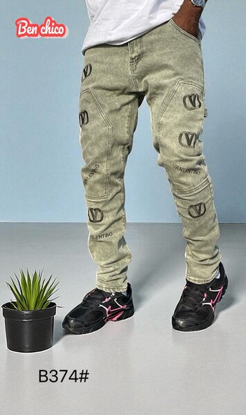 Jean slim kaki pour homme