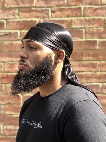 Durag en satin noir